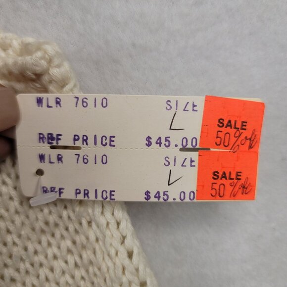 Woolrich 1990s Large Hand Cable Knit Sailboat Sweater Vest Vintage Deadstock - Picture 6 of 9